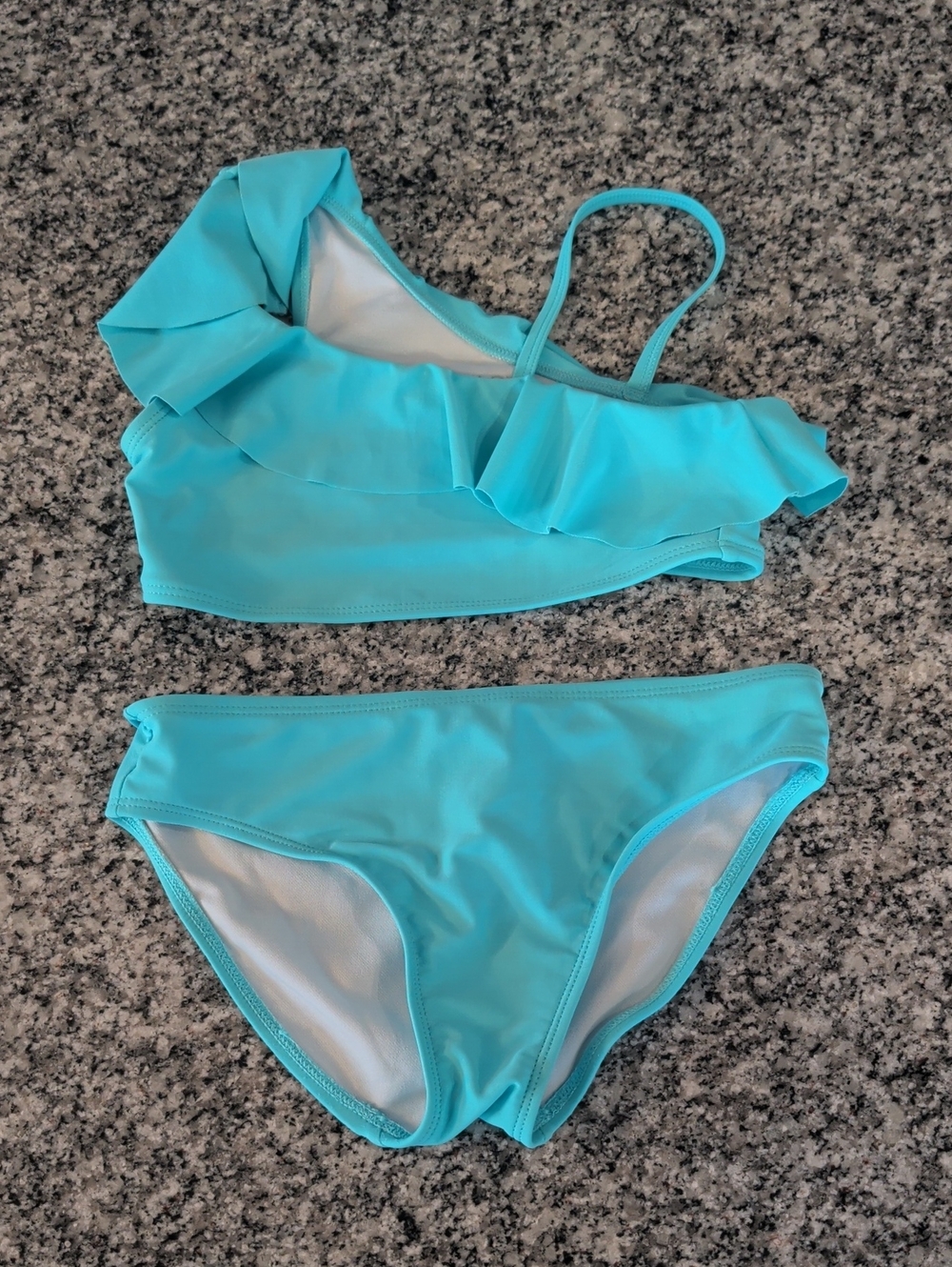 Place Girls' Aqua Ruffle Two-Piece Bikini